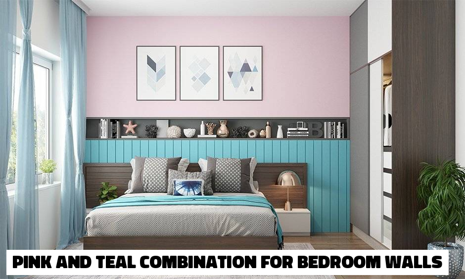 Pink Two Colour Combination for Bedroom Walls